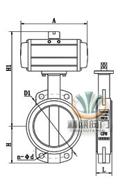 D671F氣動四氟密封蝶閥 (標準型)