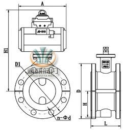 D641F46氣動(dòng)襯氟蝶閥 (法蘭連接)