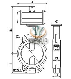 D671J氣動對夾式襯膠蝶閥