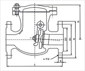 H44W旋啟式止回閥 (PN1.6MPa～PN2.5MPa) 