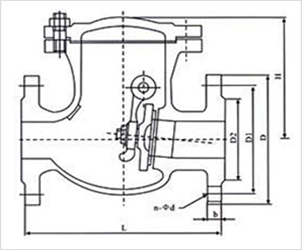H44W旋啟式止回閥 (PN4.0MPa～PN6.4MPa) 